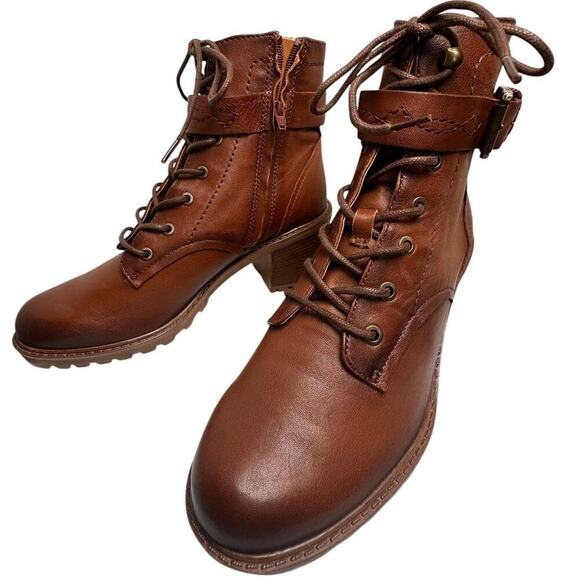 NWOB Lace Up Y2K Combat Booties Women’s Sz 10 Buttery Soft Leather Western Boho - Picture 13 of 16